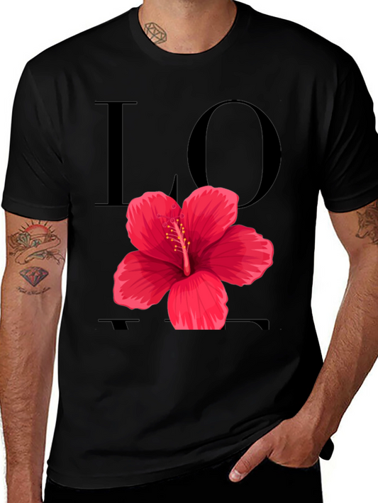 Love Hibiscus Graphic Tee - Black