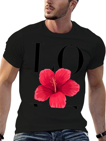 Love Hibiscus Graphic Tee - Black
