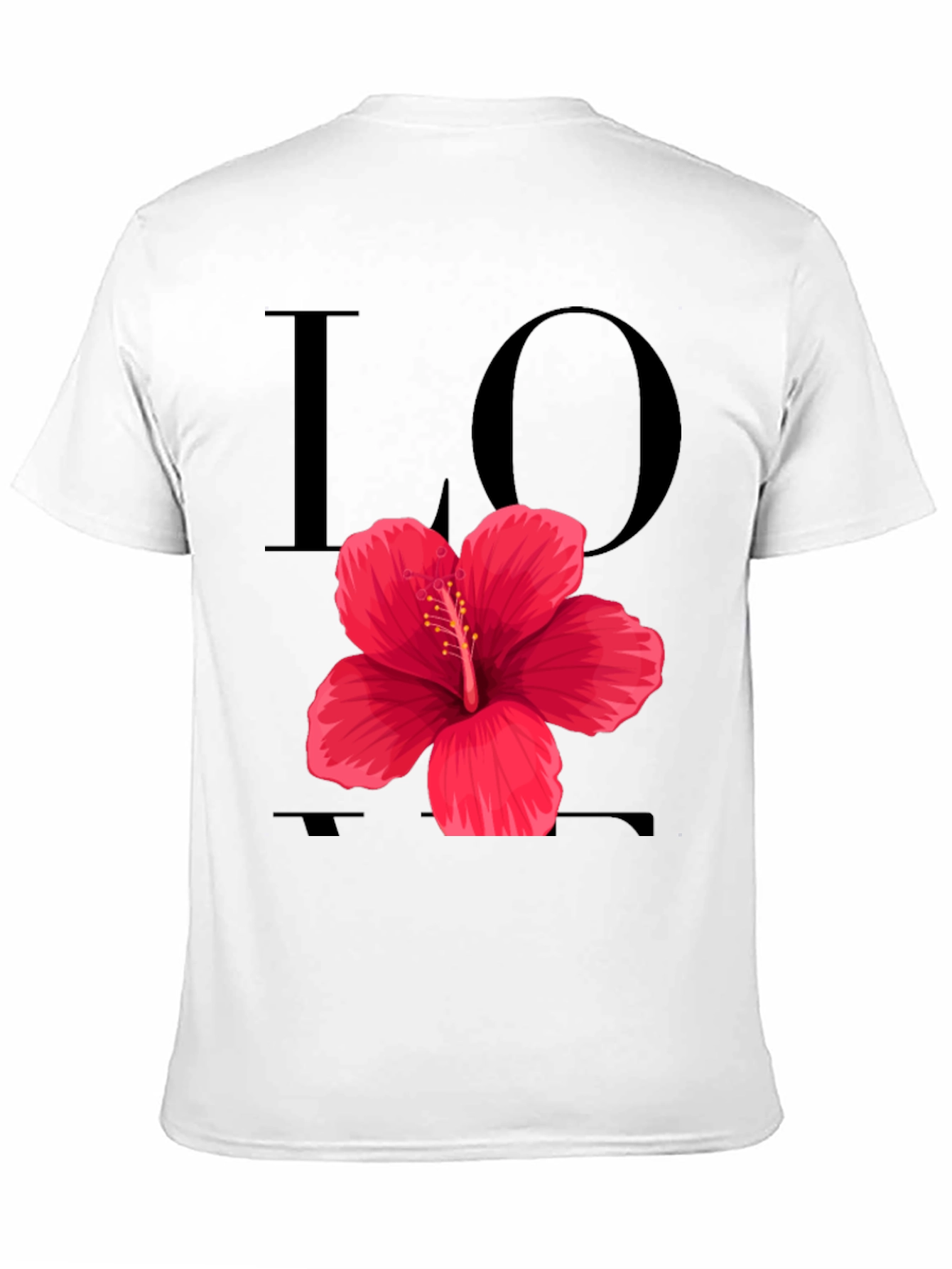 Love Hibiscus Graphic Tee - Black
