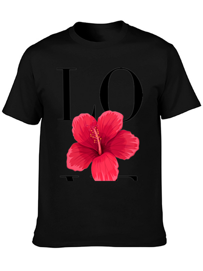 Love Hibiscus Graphic Tee - Black