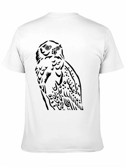 Owl Graphic Tee - Mens Black Cotton T-Shirt