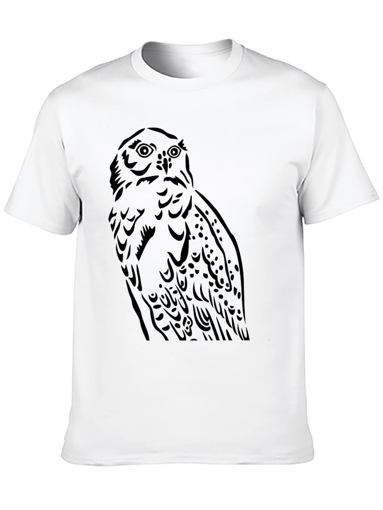 Owl Graphic Tee - Mens Black Cotton T-Shirt