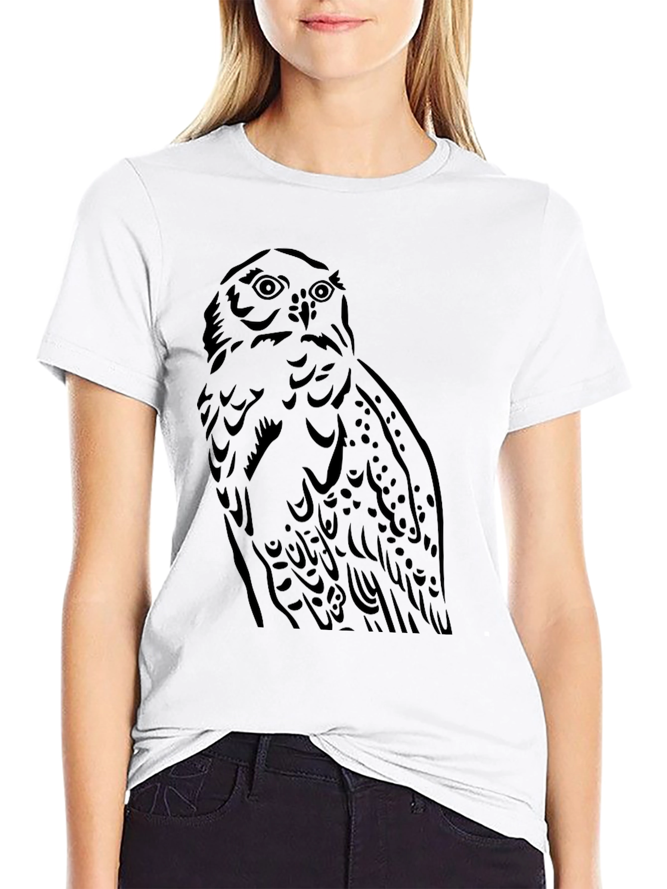 Owl Graphic Tee - Mens Black Cotton T-Shirt