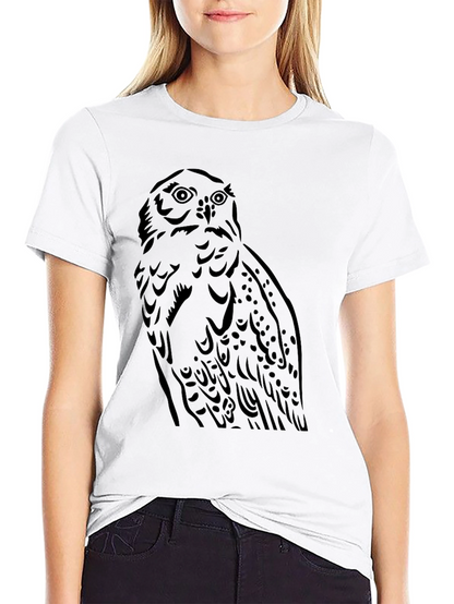 Owl Graphic Tee - Mens Black Cotton T-Shirt