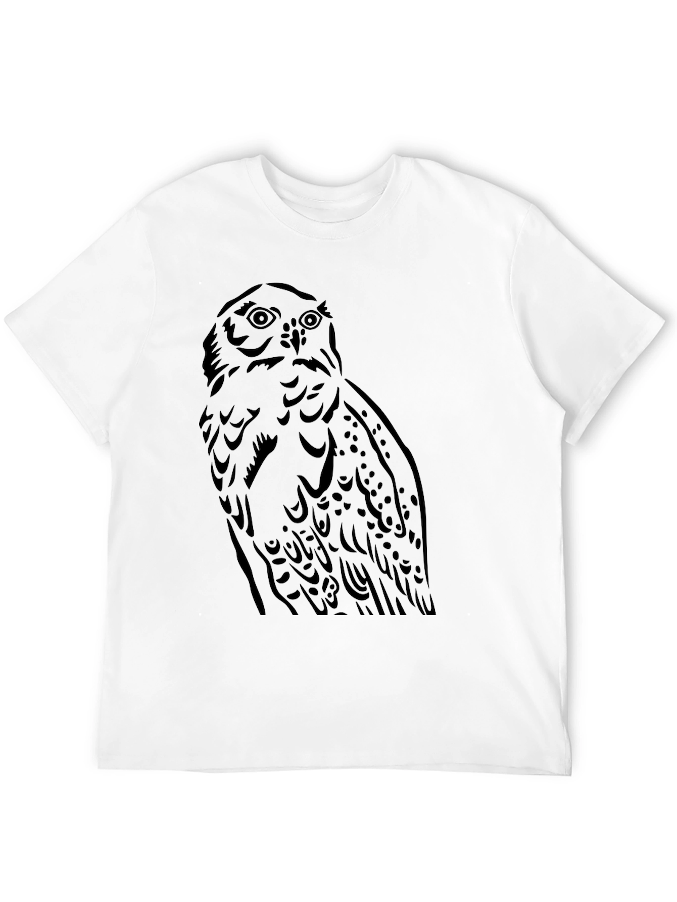 Owl Graphic Tee - Mens Black Cotton T-Shirt