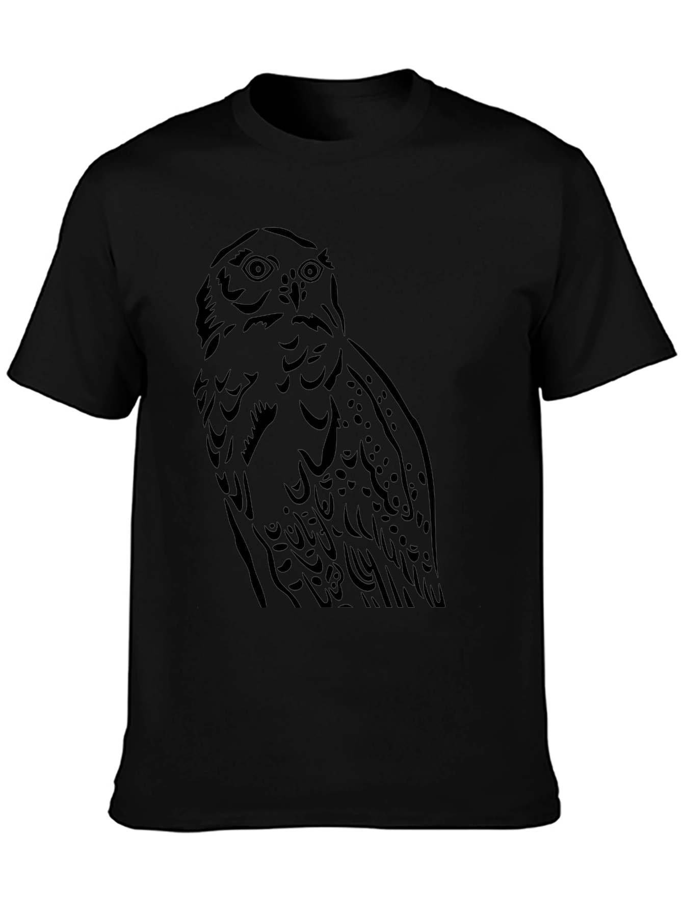 Owl Graphic Tee - Mens Black Cotton T-Shirt