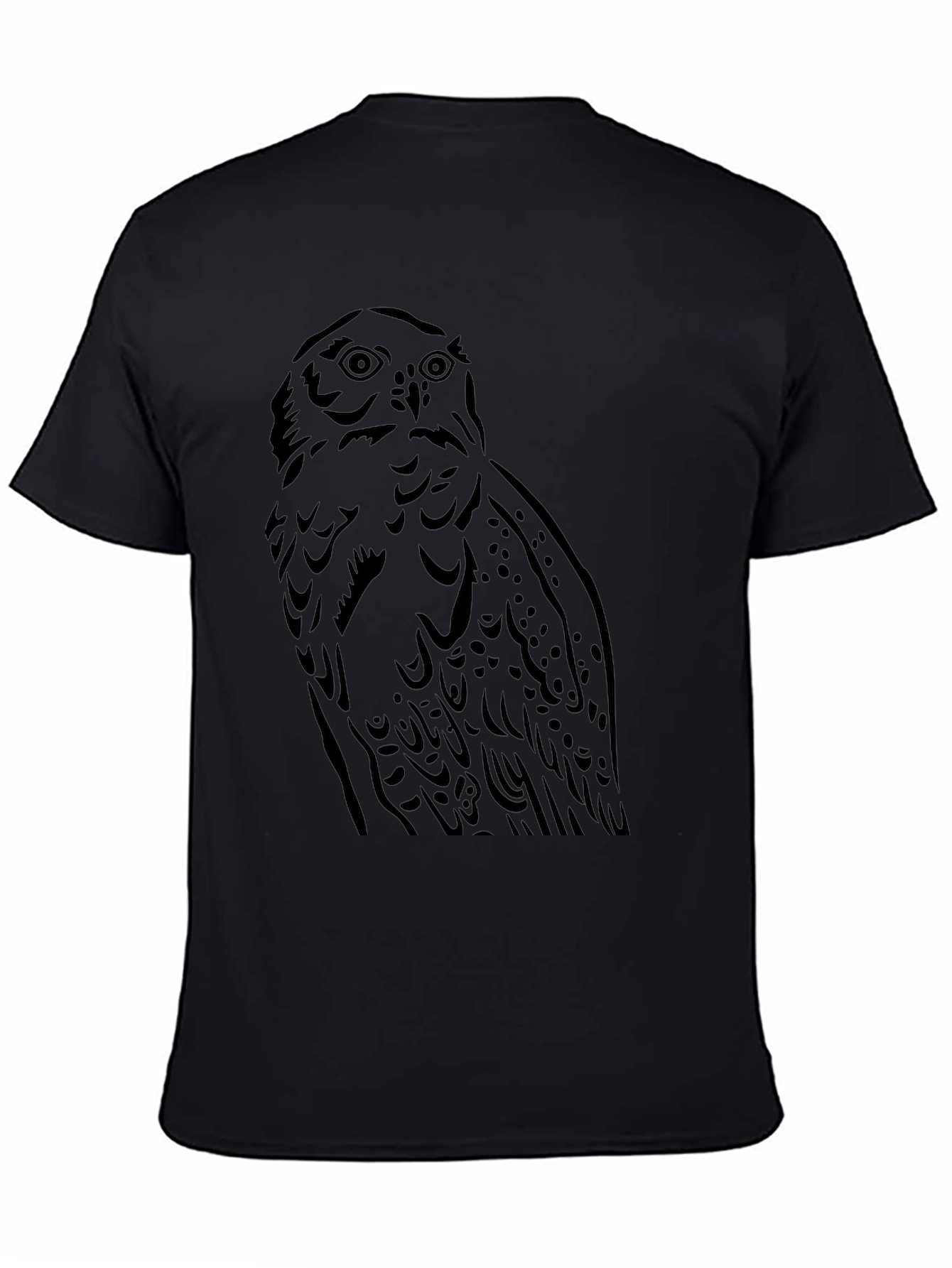 Owl Graphic Tee - Mens Black Cotton T-Shirt