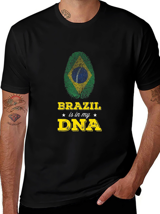 Brazil in my DNA T-Shirt - Black Graphic Tee