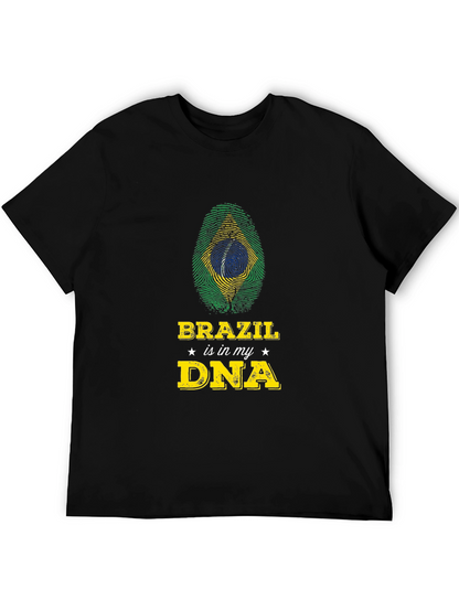 Brazil in my DNA T-Shirt - Black Graphic Tee