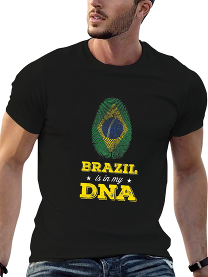 Brazil in my DNA T-Shirt - Black Graphic Tee