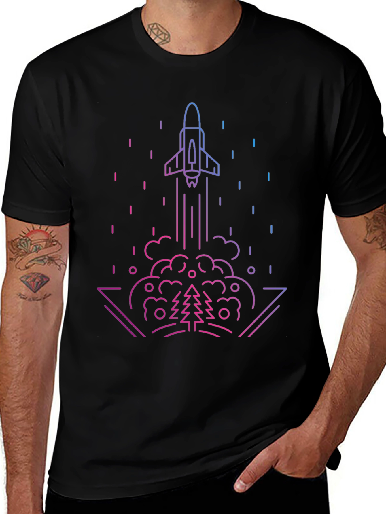 Rocket Launch Graphic Tee - Gradient Design