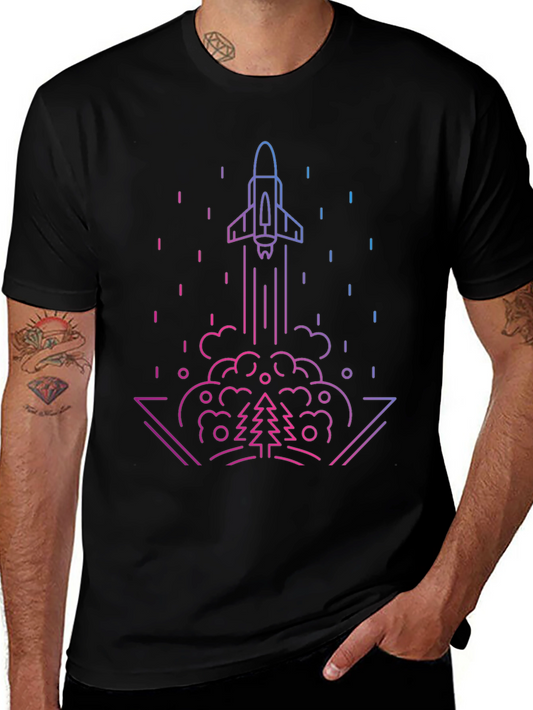 Rocket Launch Graphic Tee - Gradient Design
