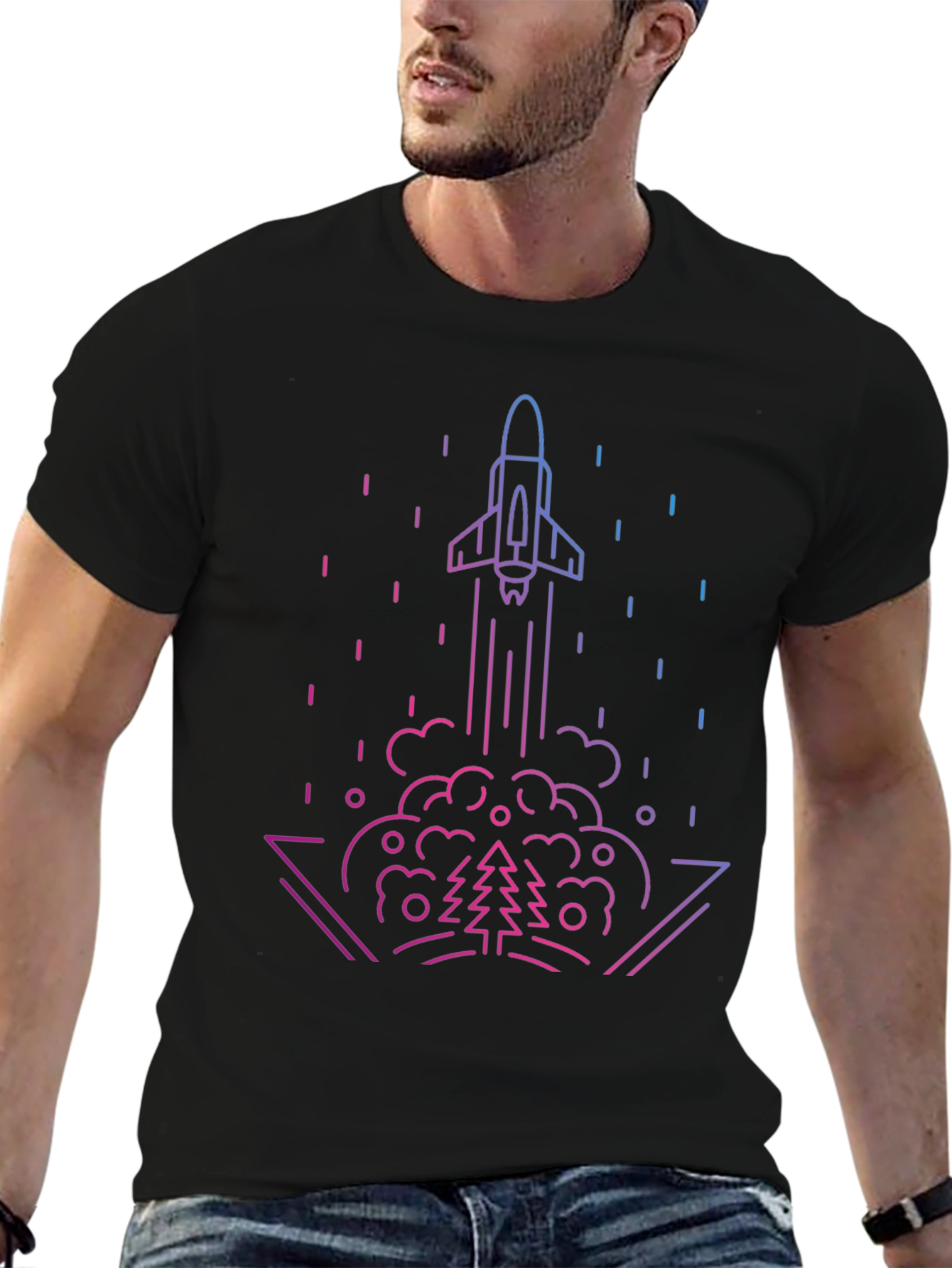 Rocket Launch Graphic Tee - Gradient Design