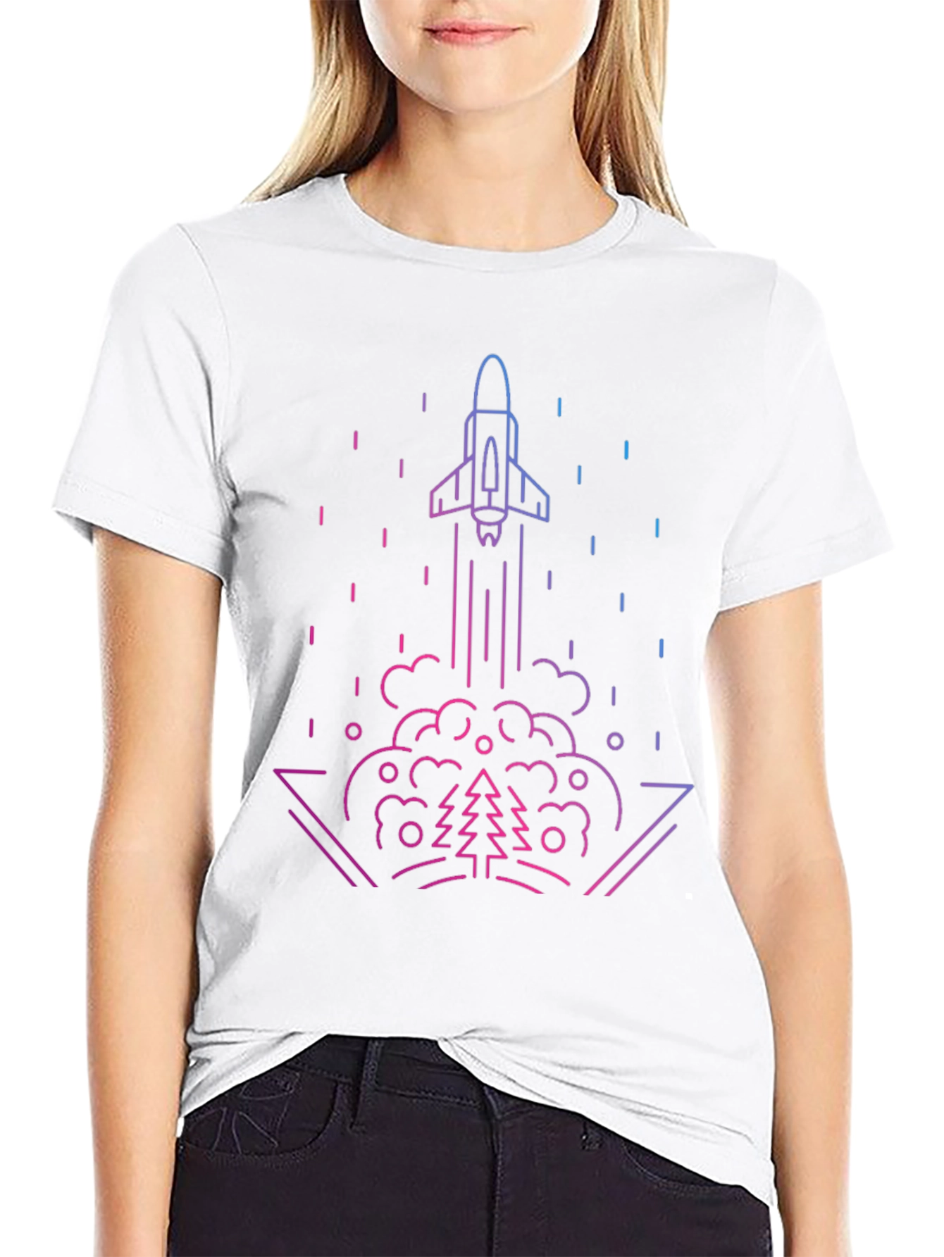 Rocket Launch Graphic Tee - Gradient Design