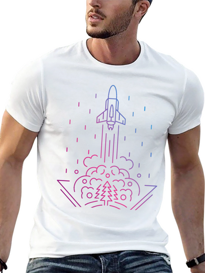 Rocket Launch Graphic Tee - Gradient Design