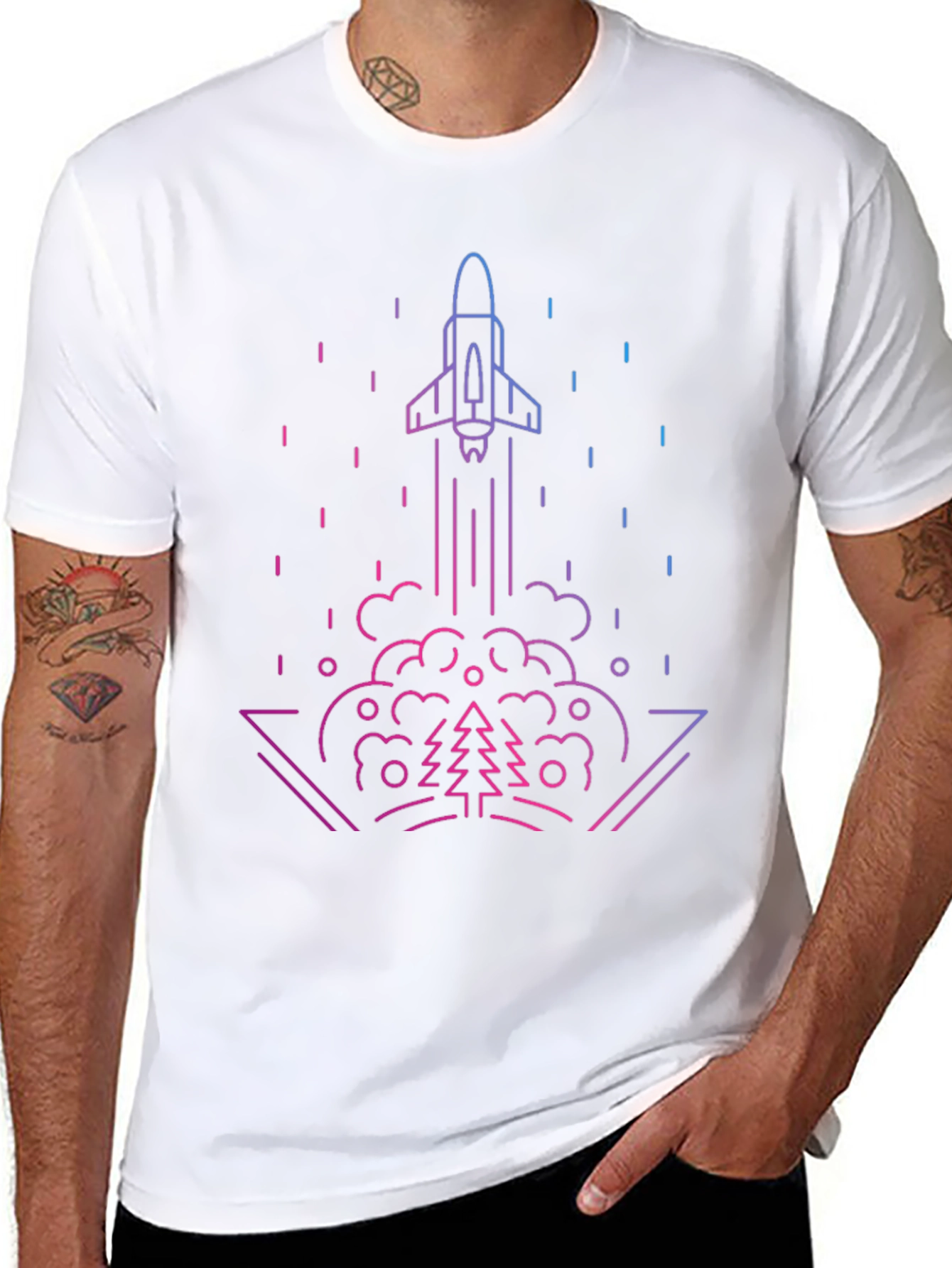 Rocket Launch Graphic Tee - Gradient Design