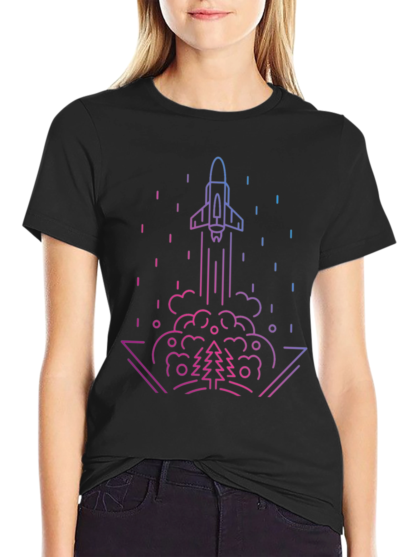 Rocket Launch Graphic Tee - Gradient Design