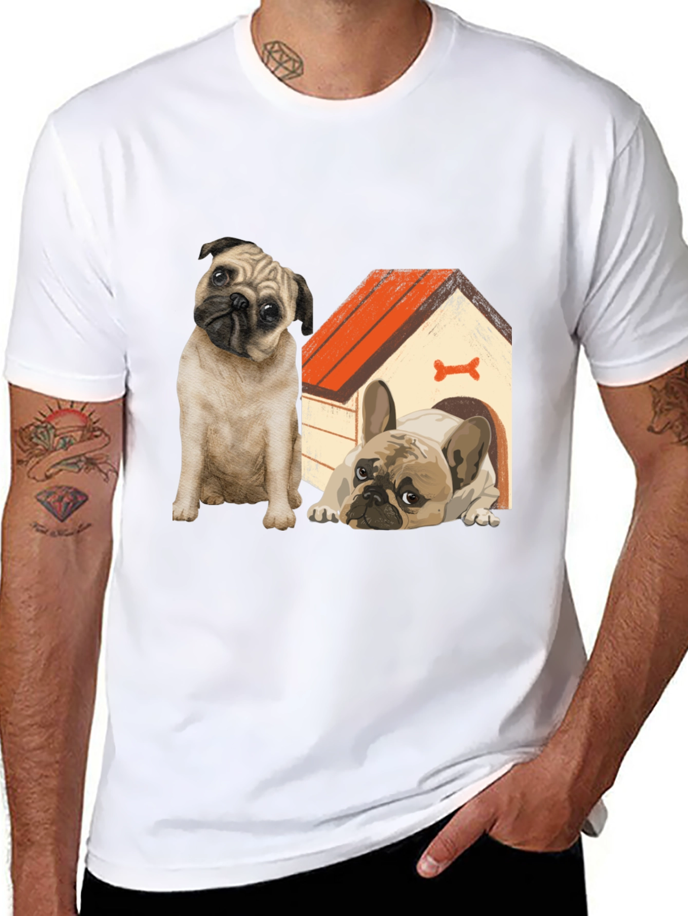 Dog Lover T-Shirt: Pug & French Bulldog Design