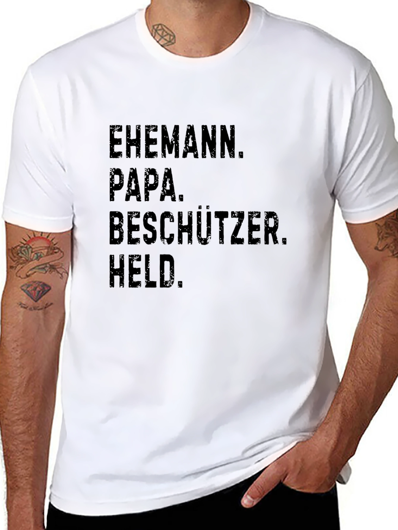 Husband Papa Protector Hero Mens T-Shirt