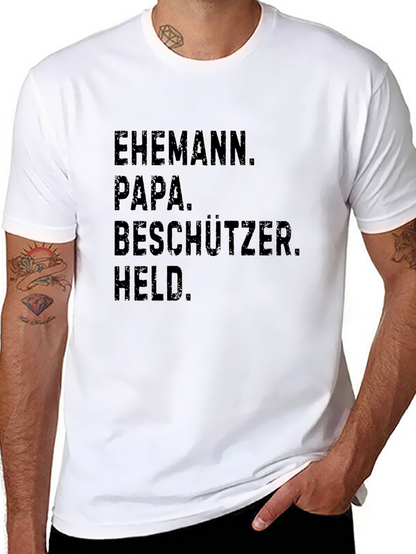 Husband Papa Protector Hero Mens T-Shirt