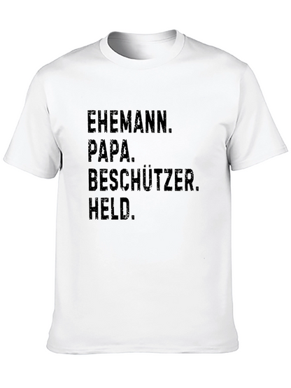 Husband Papa Protector Hero Mens T-Shirt