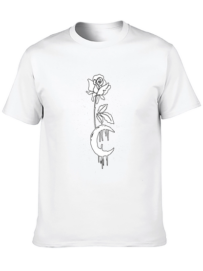 Rose Moon Graphic Tee - Black