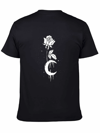 Rose Moon Graphic Tee - Black