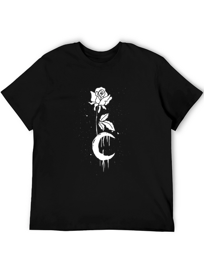 Rose Moon Graphic Tee - Black