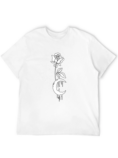 Rose Moon Graphic Tee - Black