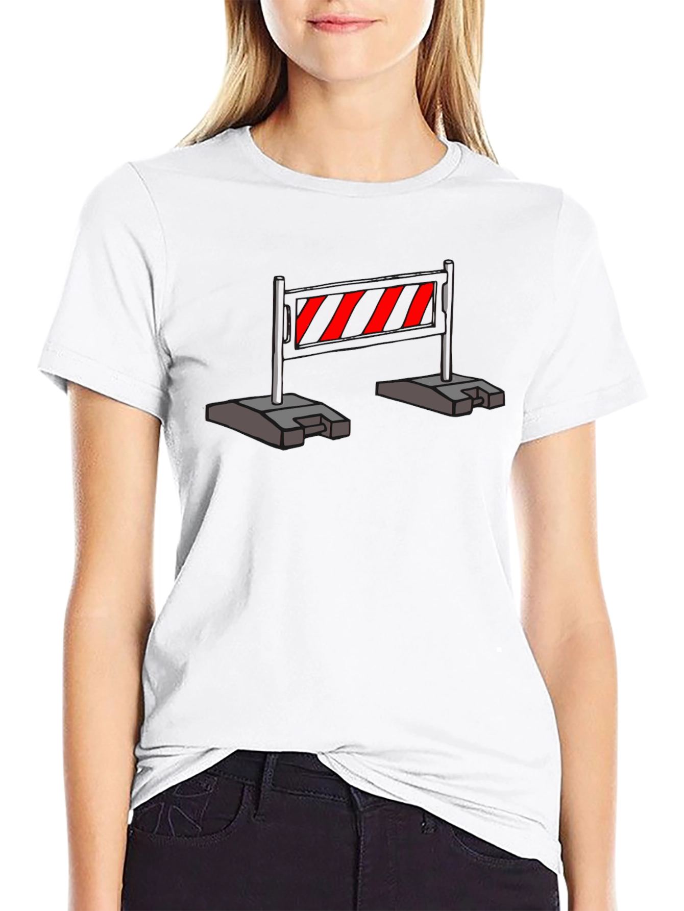 Construction Barrier T-Shirt - Caution Stripes