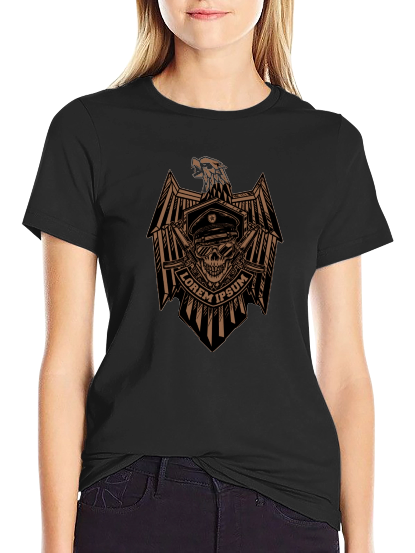Skull Eagle Graphic Tee - Mens Black T-Shirt