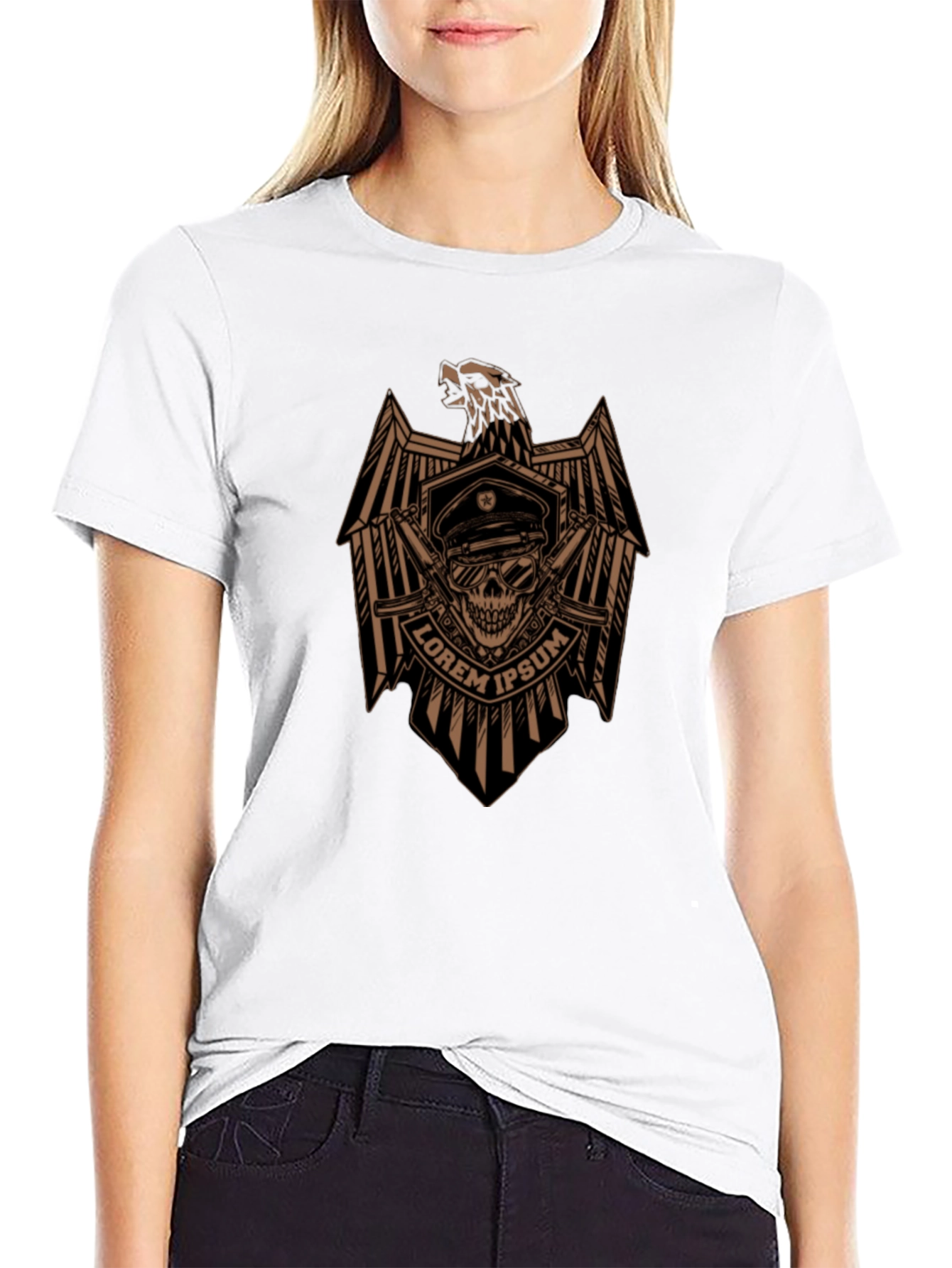 Skull Eagle Graphic Tee - Mens Black T-Shirt
