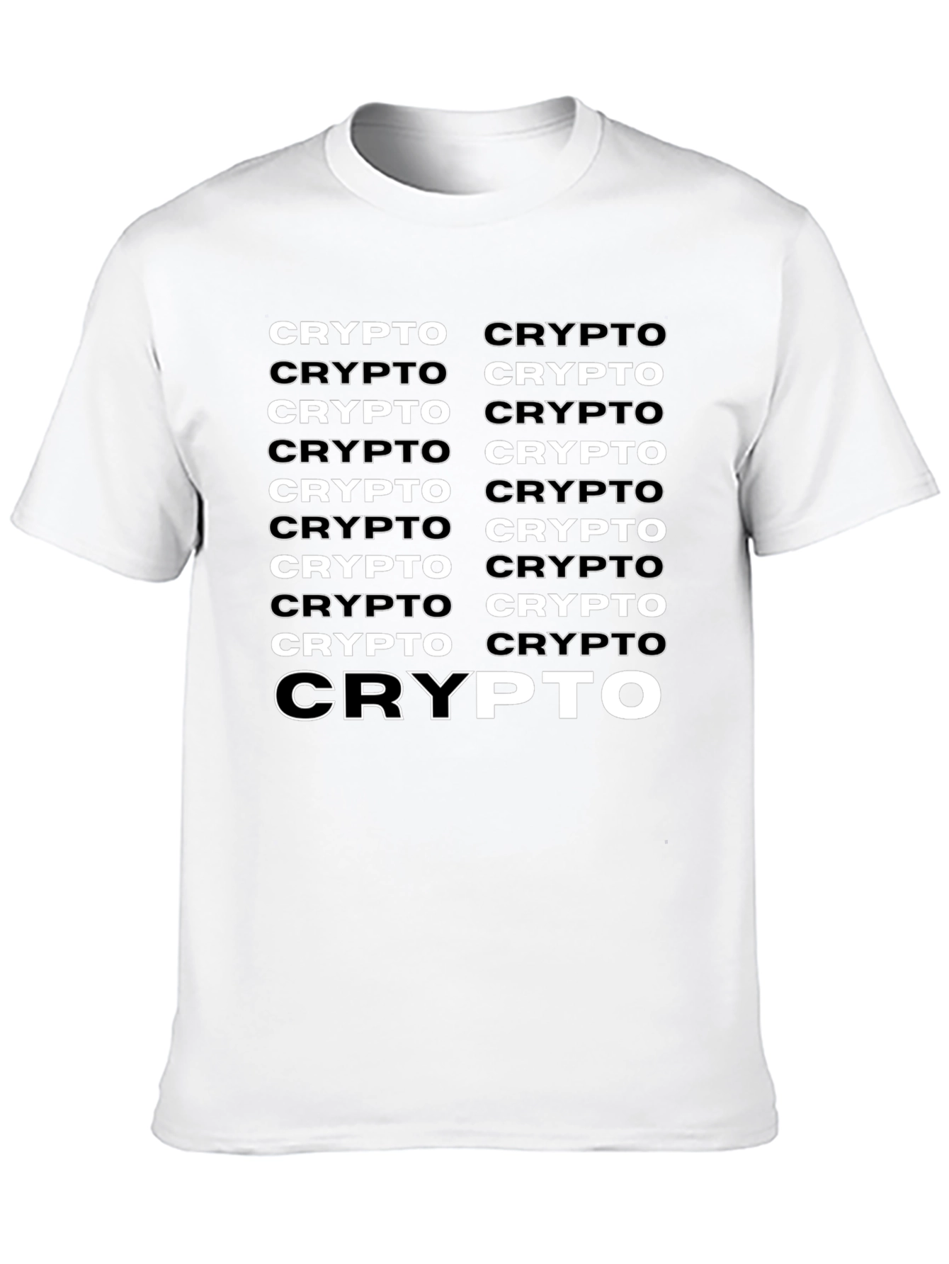 Crypto Black T-Shirt - Repeating Design