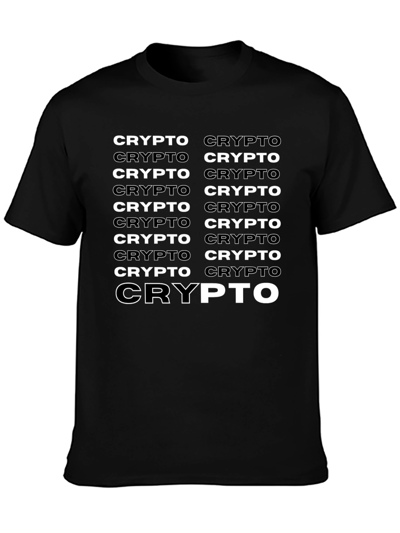 Crypto Black T-Shirt - Repeating Design
