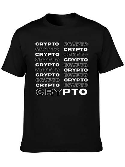 Crypto Black T-Shirt - Repeating Design