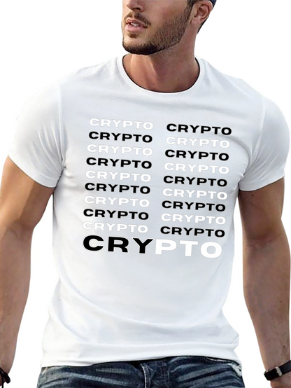 Crypto Black T-Shirt - Repeating Design