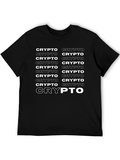 Crypto Black T-Shirt - Repeating Design