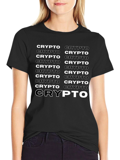 Crypto Black T-Shirt - Repeating Design