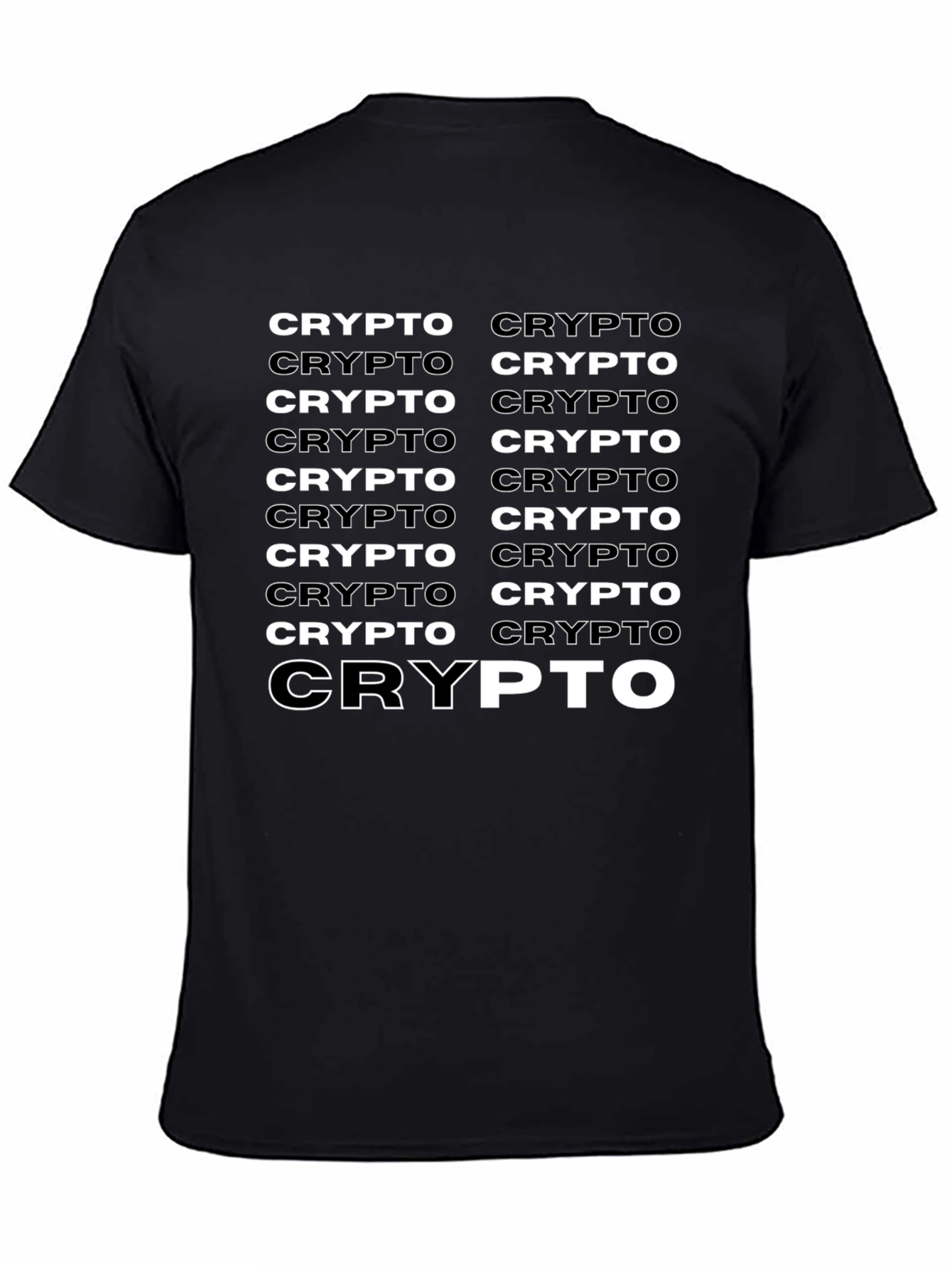 Crypto Black T-Shirt - Repeating Design
