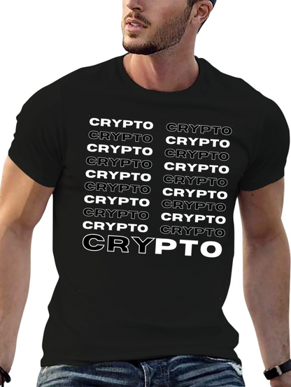 Crypto Black T-Shirt - Repeating Design