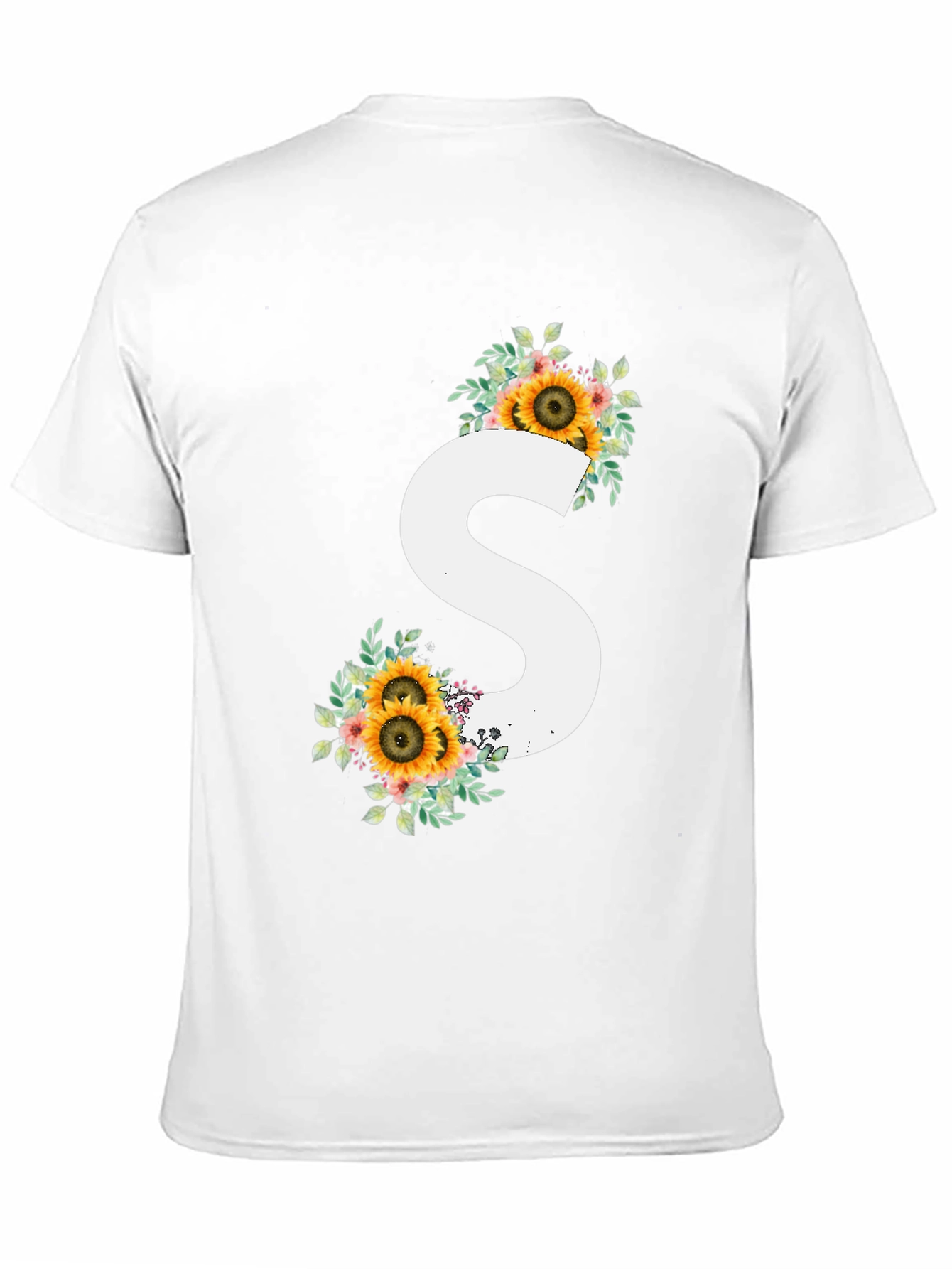 Sunflower Initial S Black T-Shirt