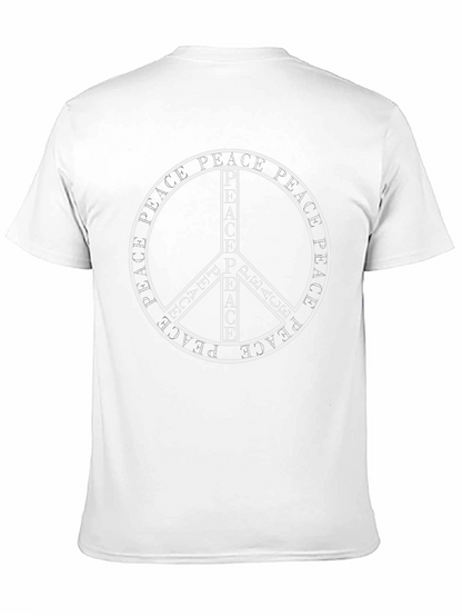Peace Symbol Graphic T-Shirt - Black Casual Tee