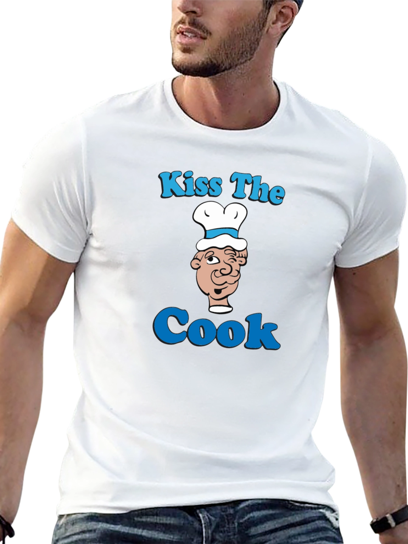 Kiss The Cook Graphic T-Shirt - Funny Chef Tee