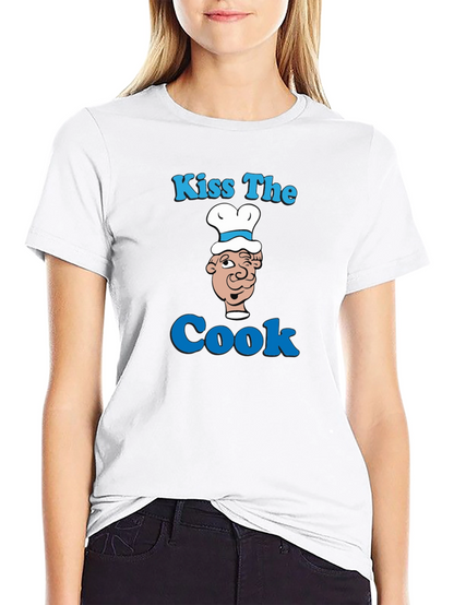 Kiss The Cook Graphic T-Shirt - Funny Chef Tee