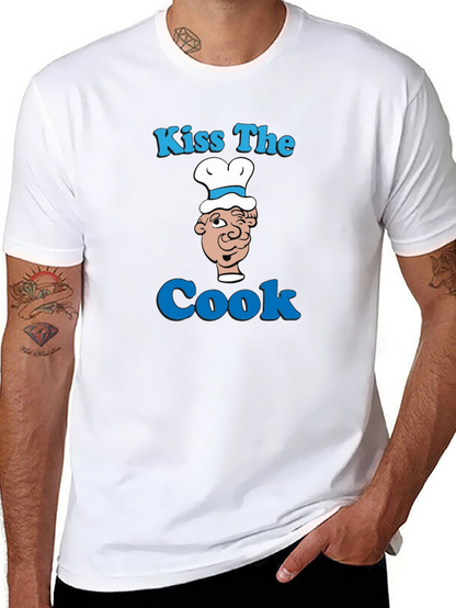 Kiss The Cook Graphic T-Shirt - Funny Chef Tee