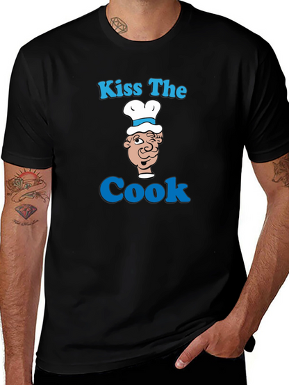 Kiss The Cook Graphic T-Shirt - Funny Chef Tee