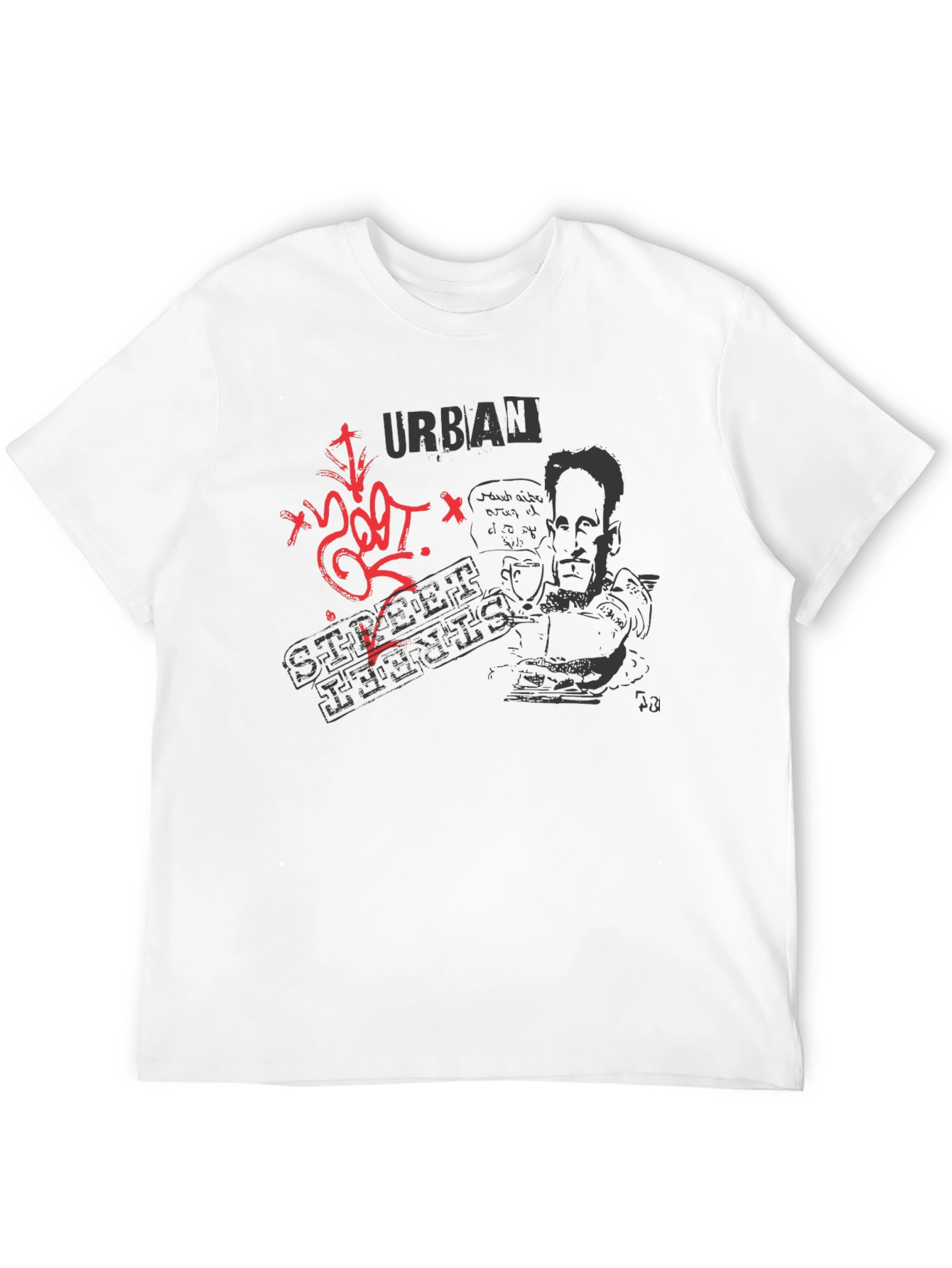 Urban Street Style Graphic Tee - Black