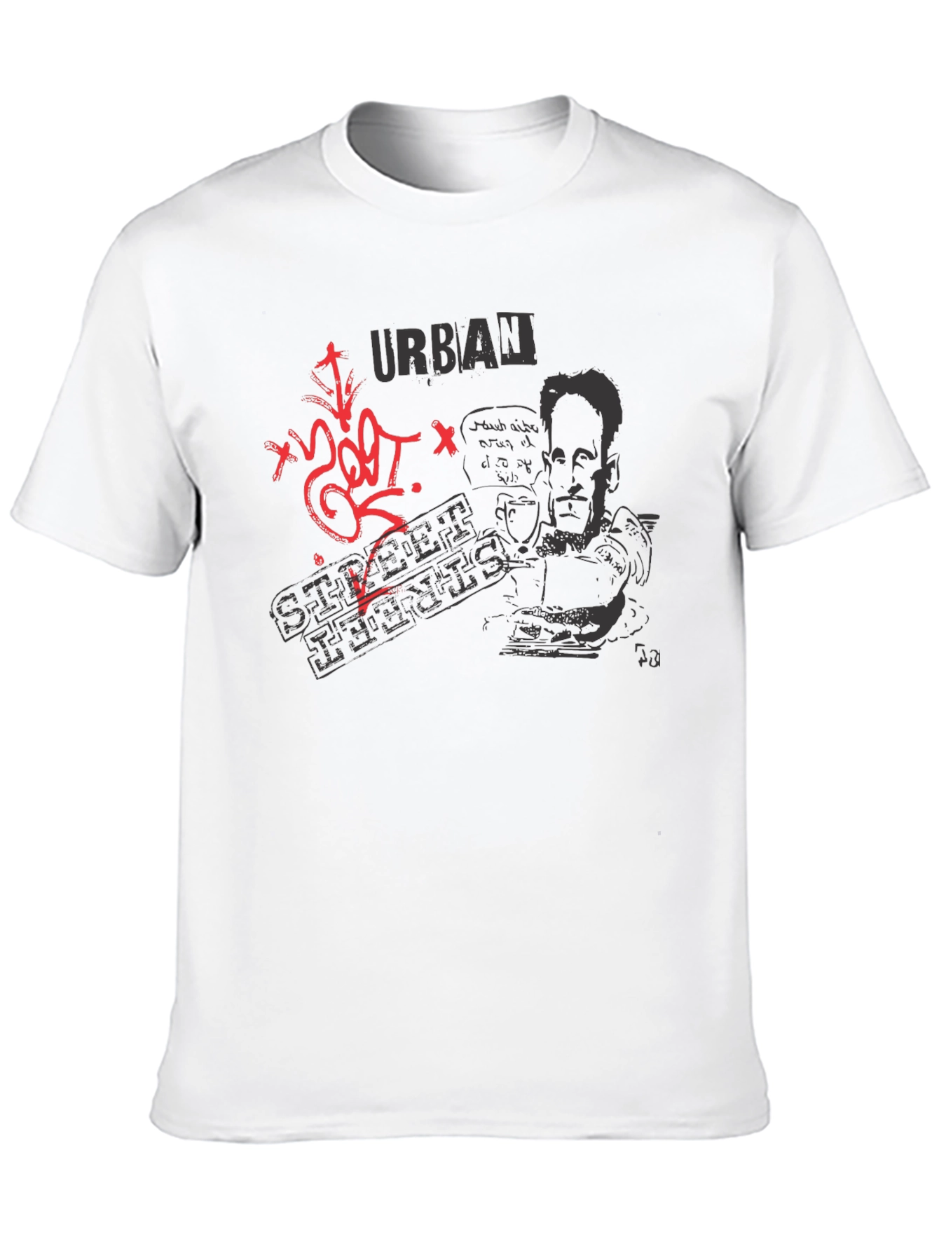 Urban Street Style Graphic Tee - Black