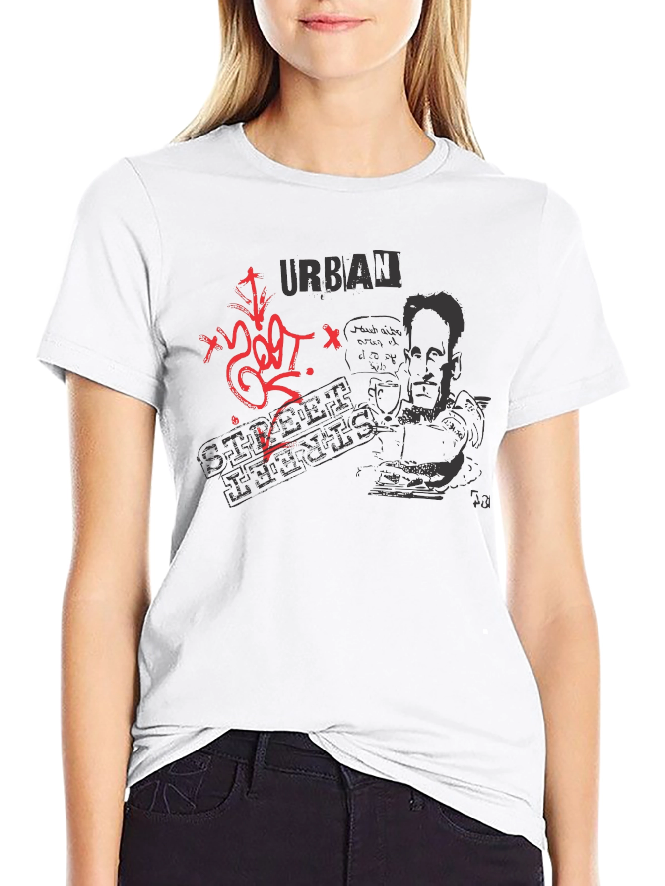 Urban Street Style Graphic Tee - Black