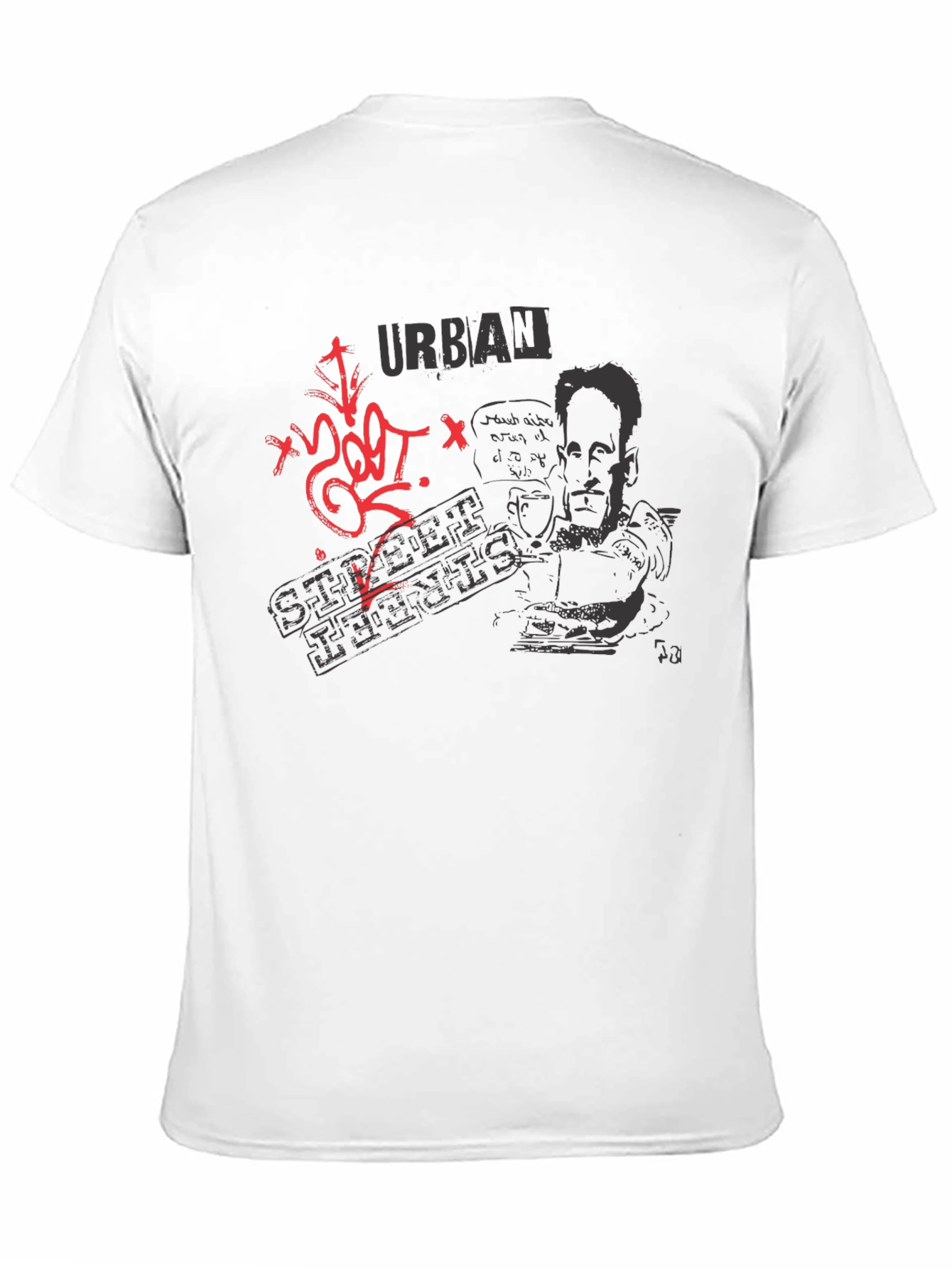 Urban Street Style Graphic Tee - Black